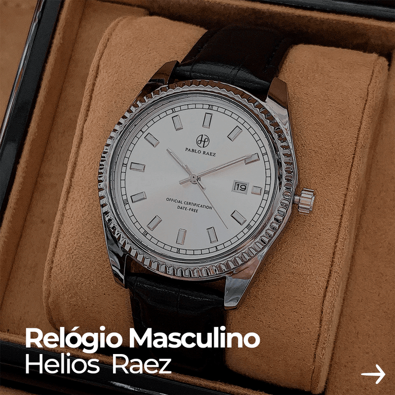 Relógio Masculino Branco Helios Raez